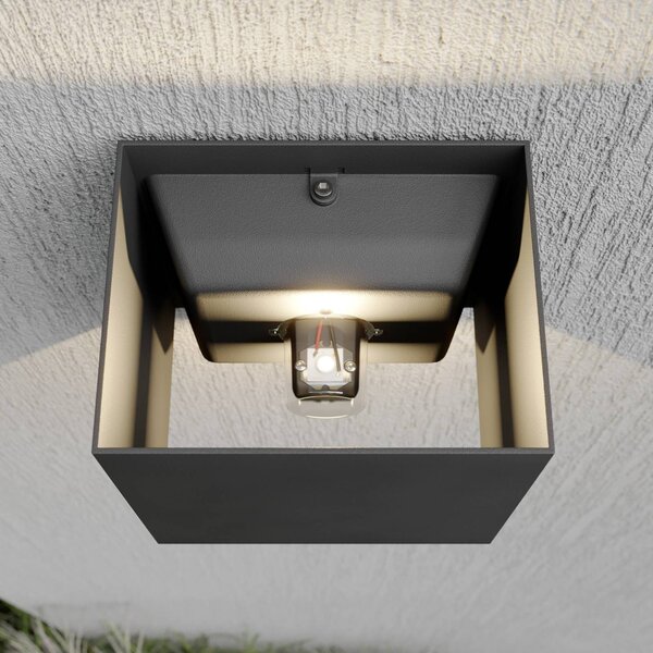 Kinkiet zewnętrzny LED Evie Lucande, aluminiowy / szary / cynkowy, aluminium, nowoczesny