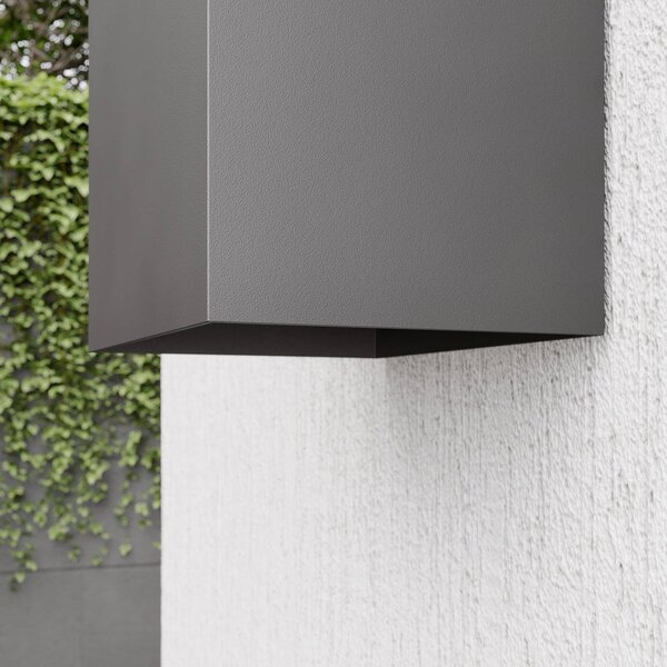 Kinkiet zewnętrzny LED Evie Lucande, aluminiowy / szary / cynkowy, aluminium, nowoczesny