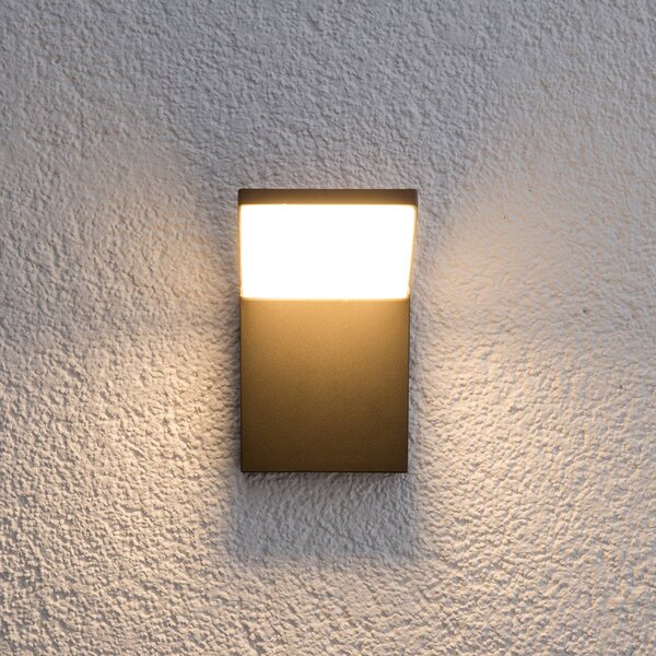 Kinkiet zewnętrzny LED NEVIO Lucande, czarny, aluminium, nowoczesny