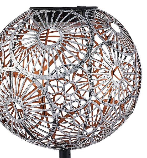 Lampa solarna ozdobna Vilani Lindby, aluminiowy / szary / cynkowy, metal, orientalny / marokański