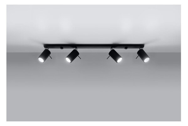 Czarna lampa punktowa 8x80 cm Etna – Sollux
