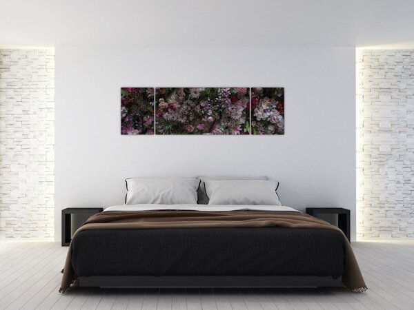 Obraz - Ściana kwiatowa (170x50 cm)
