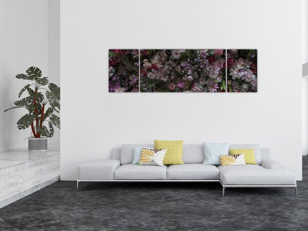 Obraz - Ściana kwiatowa (170x50 cm)