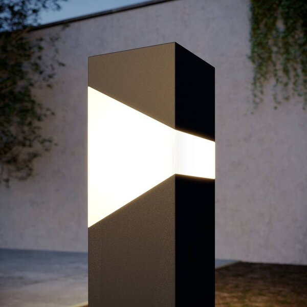 Lampa ogrodowa stojąca Kiran Lucande, możliwość ściemniania, czarny, aluminium, nowoczesny