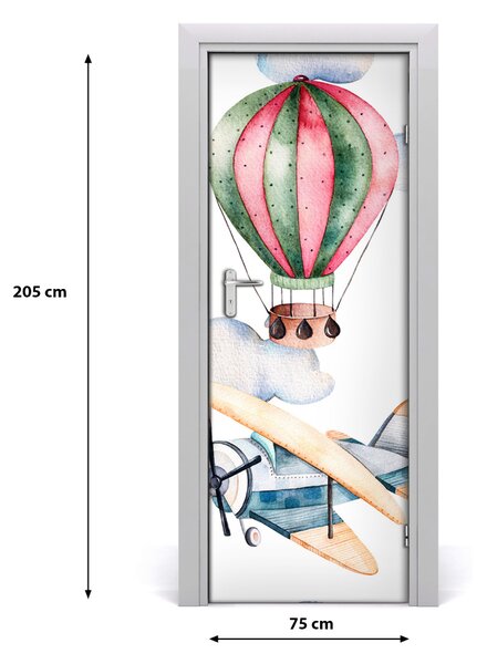 Naklejka samoprzylepna na drzwi Balony i samoloty