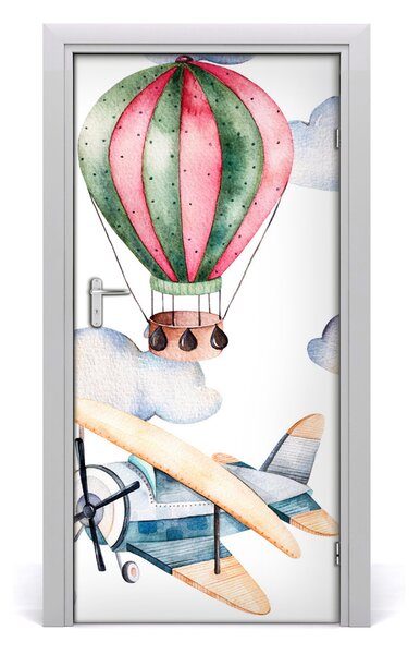 Naklejka samoprzylepna na drzwi Balony i samoloty