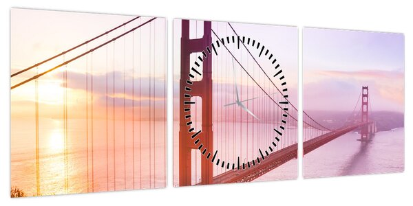 Obraz - San Francisco (z zegarem) (90x30 cm)