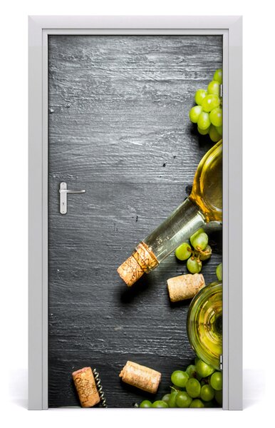 Naklejka na drzwi samoprzylepna Winogrona i wino