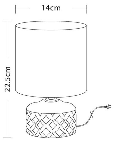 NOWA GmbH Lampa stołowa Jon z ceramiczną podstawą, szara