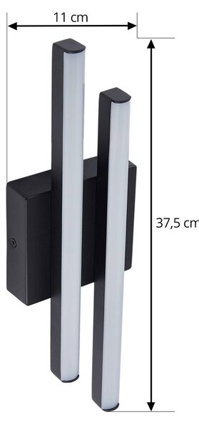 Kinkiet zewnętrzny LED Abelia Lindby, czarny, aluminium, nowoczesny