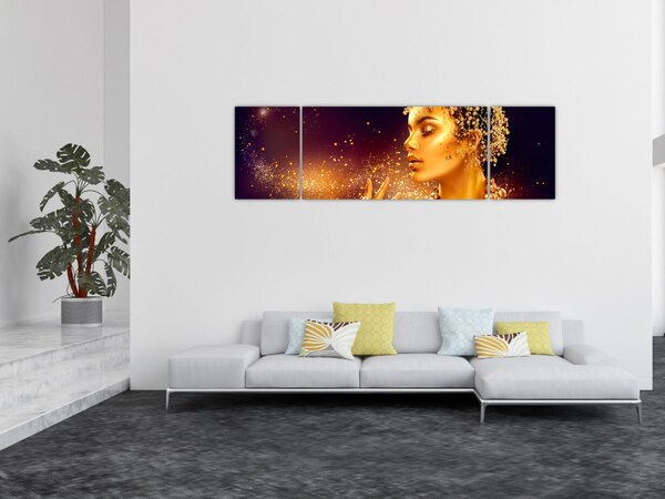 Obraz - Złoty makijaż (170x50 cm)