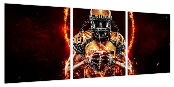 Obraz - Zawodnik futbolu amerykańskiego (z zegarem) (90x30 cm)