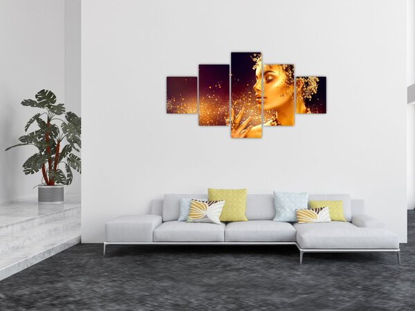 Obraz - Złoty makijaż (125x70 cm)