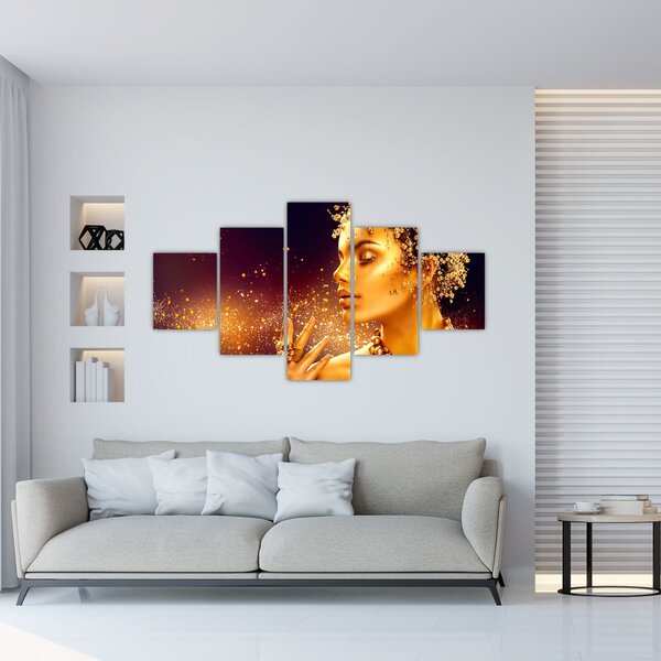 Obraz - Złoty makijaż (125x70 cm)