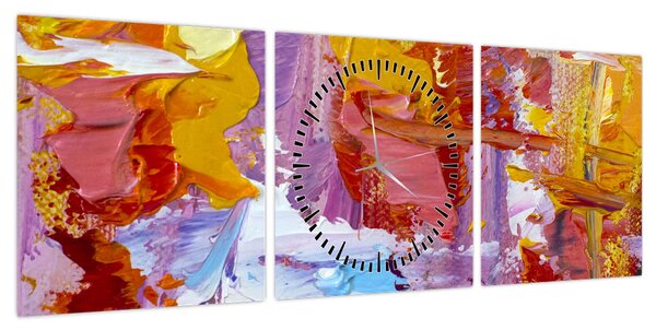Obraz - Malarstwo olejne (z zegarem) (90x30 cm)