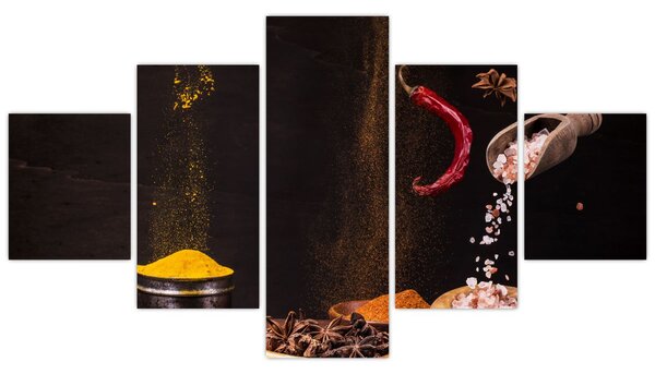 Obraz - Przyprawy w ruchu (125x70 cm)