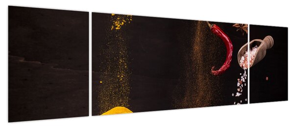 Obraz - Przyprawy w ruchu (170x50 cm)