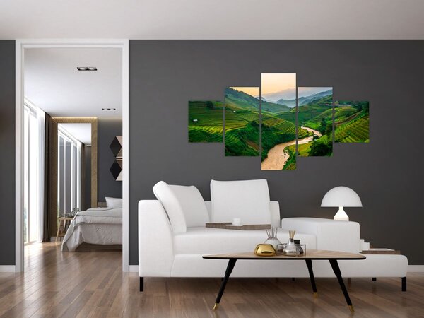 Obraz - Tarasy ryżowe II. (125x70 cm)