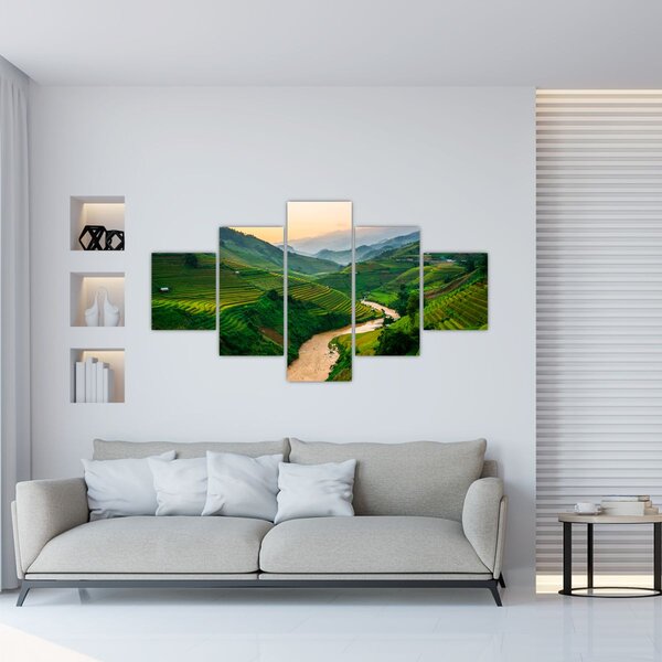Obraz - Tarasy ryżowe II. (125x70 cm)
