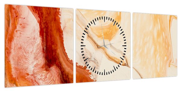 Obraz - Malarstwo abstrakcyjne (z zegarem) (90x30 cm)