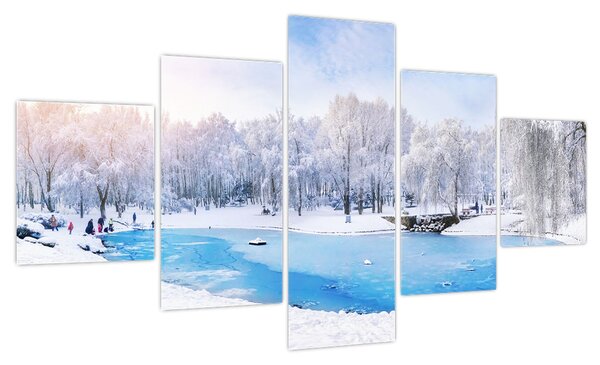 Obraz - Lodowe jezioro (125x70 cm)
