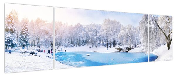 Obraz - Lodowe jezioro (170x50 cm)