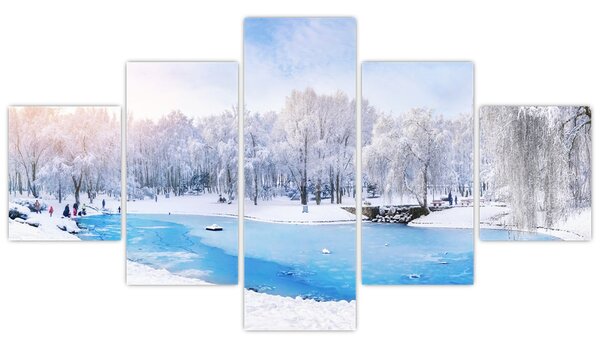 Obraz - Lodowe jezioro (125x70 cm)