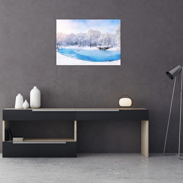 Obraz - Lodowe jezioro (70x50 cm)