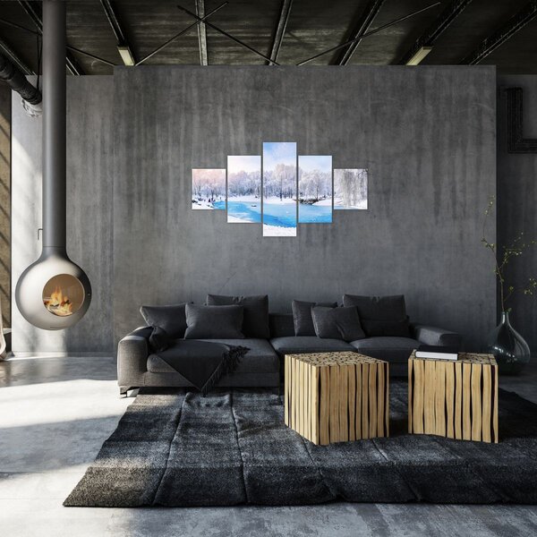 Obraz - Lodowe jezioro (125x70 cm)