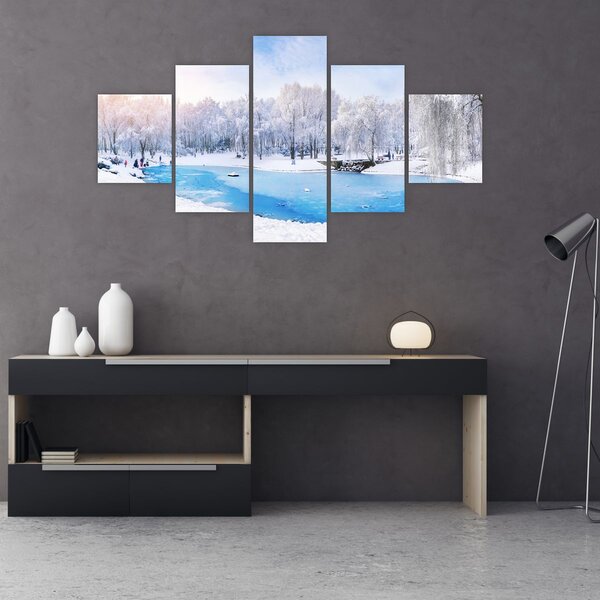 Obraz - Lodowe jezioro (125x70 cm)