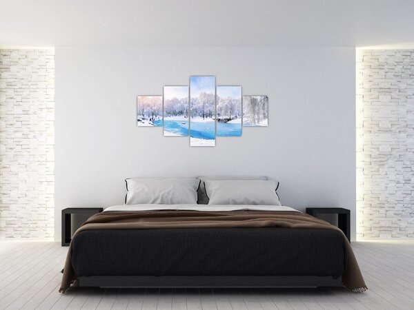Obraz - Lodowe jezioro (125x70 cm)