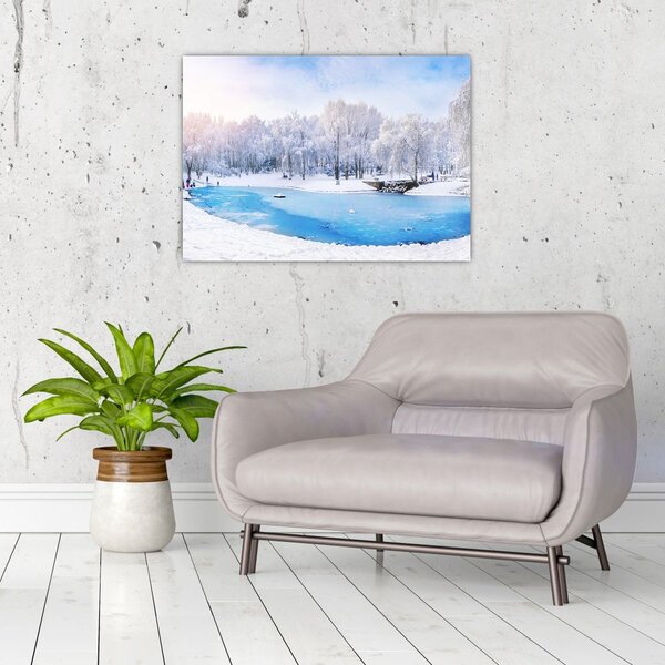 Obraz - Lodowe jezioro (70x50 cm)