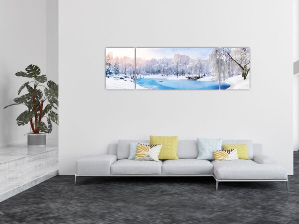 Obraz - Lodowe jezioro (170x50 cm)