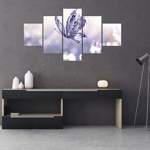 Obraz - Motyl i lawenda (125x70 cm)