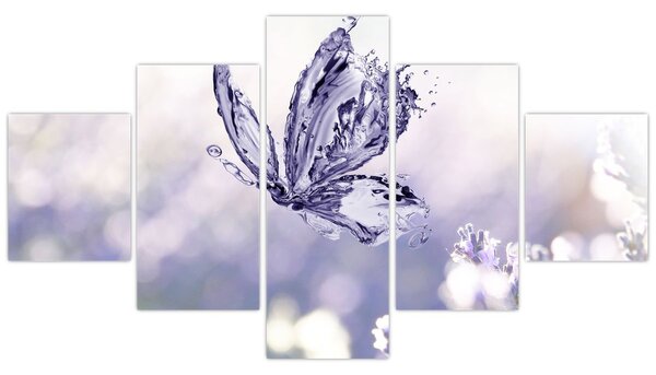 Obraz - Motyl i lawenda (125x70 cm)