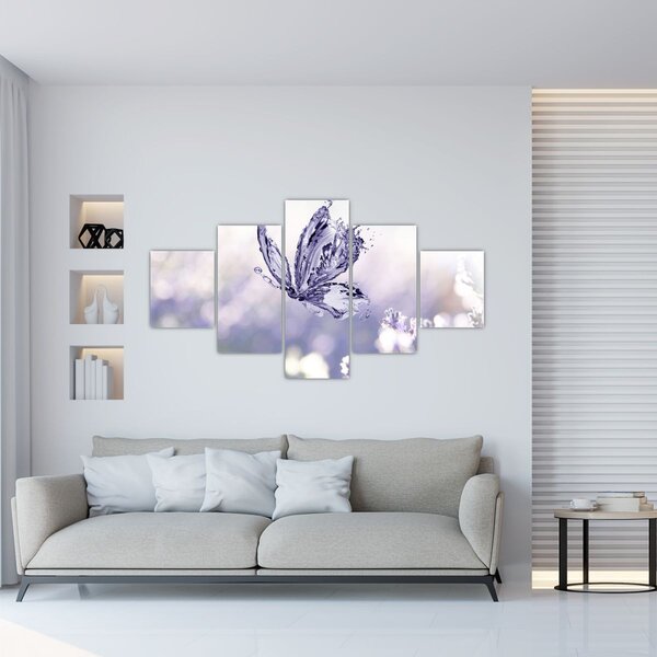 Obraz - Motyl i lawenda (125x70 cm)