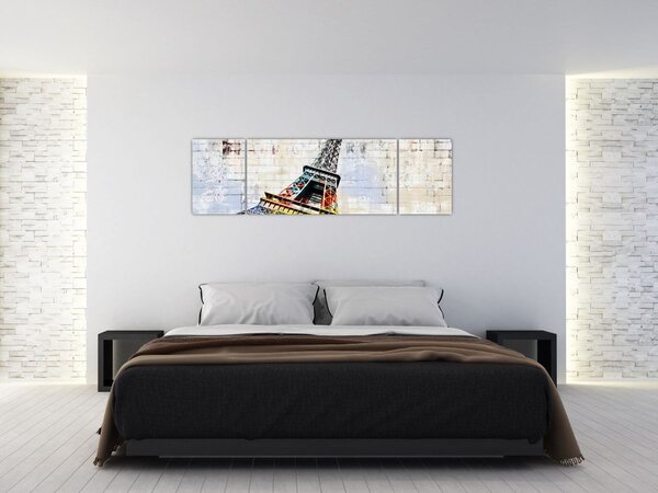 Obraz - Cyfrowa grafika wieży Eiffla (170x50 cm)