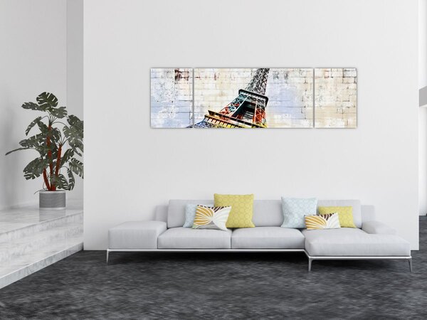 Obraz - Cyfrowa grafika wieży Eiffla (170x50 cm)