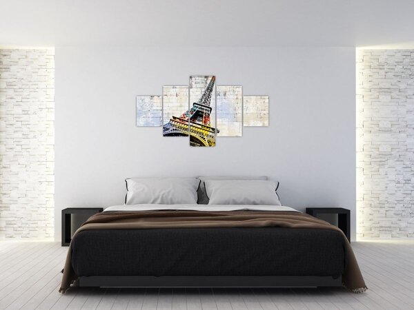 Obraz - Cyfrowa grafika wieży Eiffla (125x70 cm)