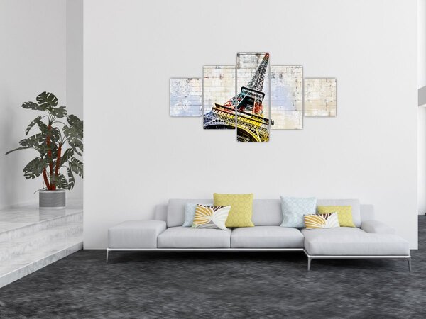 Obraz - Cyfrowa grafika wieży Eiffla (125x70 cm)