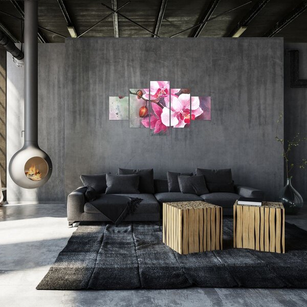 Obraz - Orchidee, akwarela (125x70 cm)