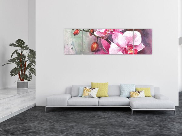 Obraz - Orchidee, akwarela (170x50 cm)