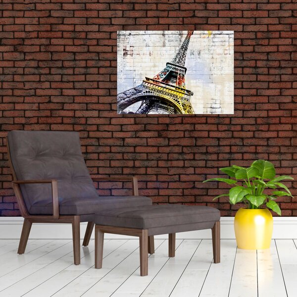Obraz - Cyfrowa grafika wieży Eiffla (70x50 cm)