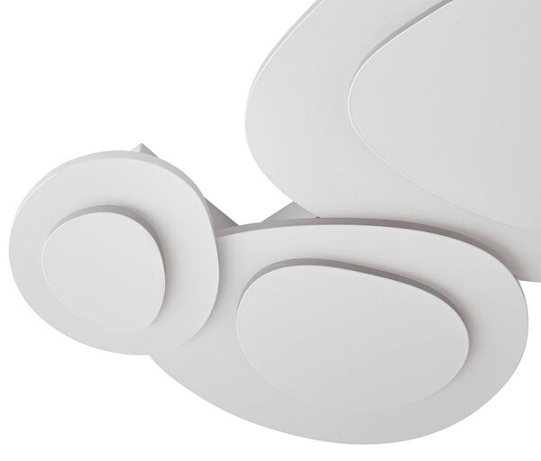 Lampa sufitowa LED Delar Lindby, możliwość ściemniania, biały / opal, salon / jadalnia, tworzywo sztuczne, nowoczesny