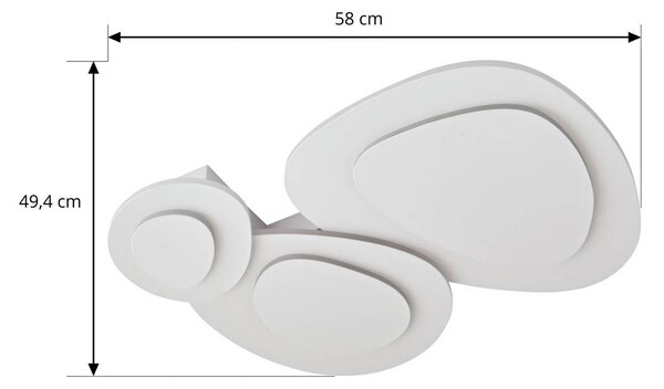 Lampa sufitowa LED Delar Lindby, możliwość ściemniania, biały / opal, salon / jadalnia, tworzywo sztuczne, nowoczesny