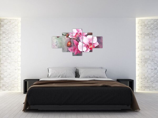 Obraz - Orchidee, akwarela (125x70 cm)