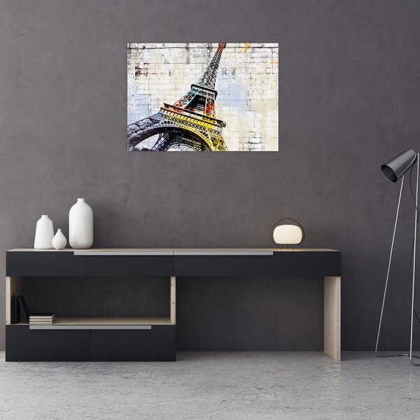 Obraz - Cyfrowa grafika wieży Eiffla (70x50 cm)