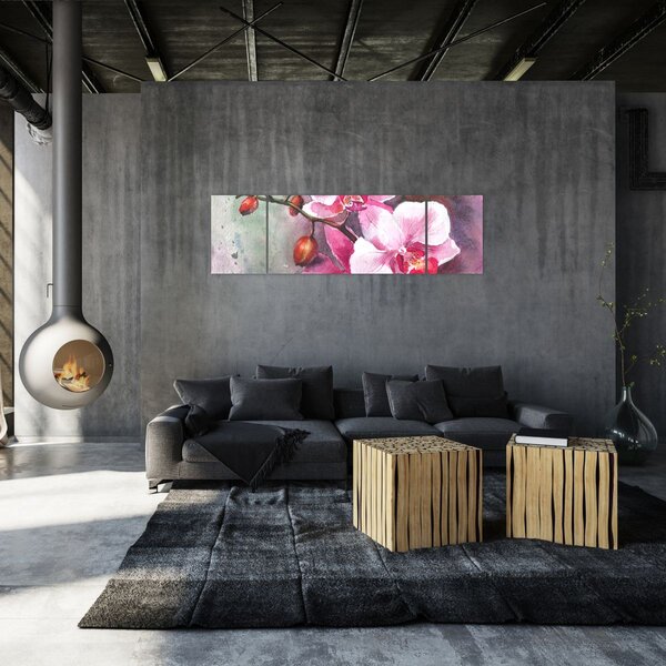 Obraz - Orchidee, akwarela (170x50 cm)