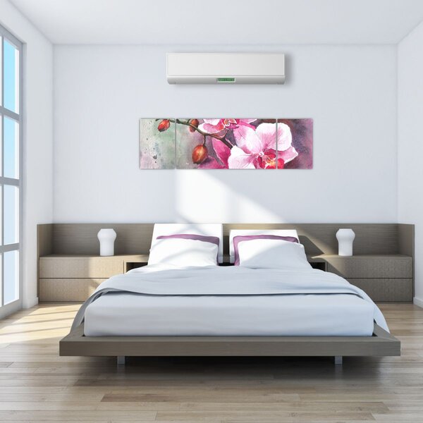 Obraz - Orchidee, akwarela (170x50 cm)