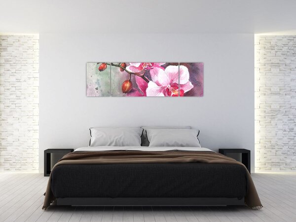 Obraz - Orchidee, akwarela (170x50 cm)